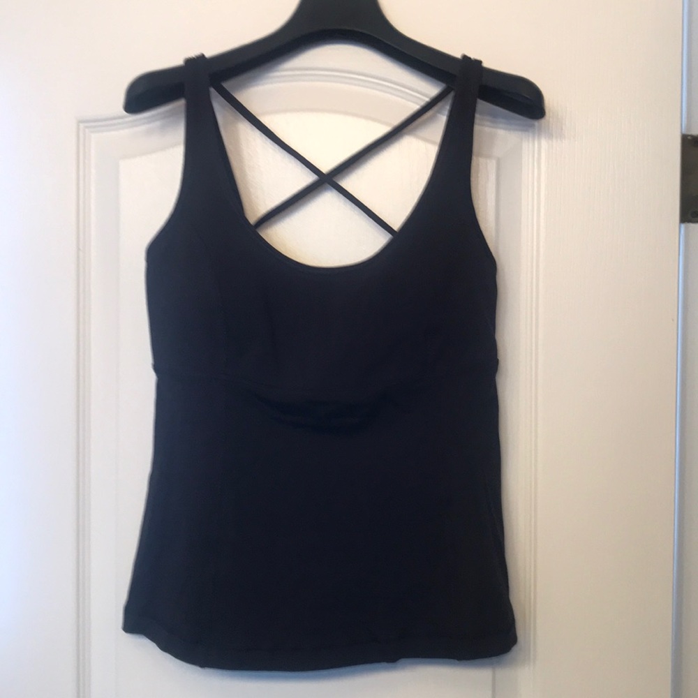 Lululemon Black Tank - Barre Criss Cross - Sz 8